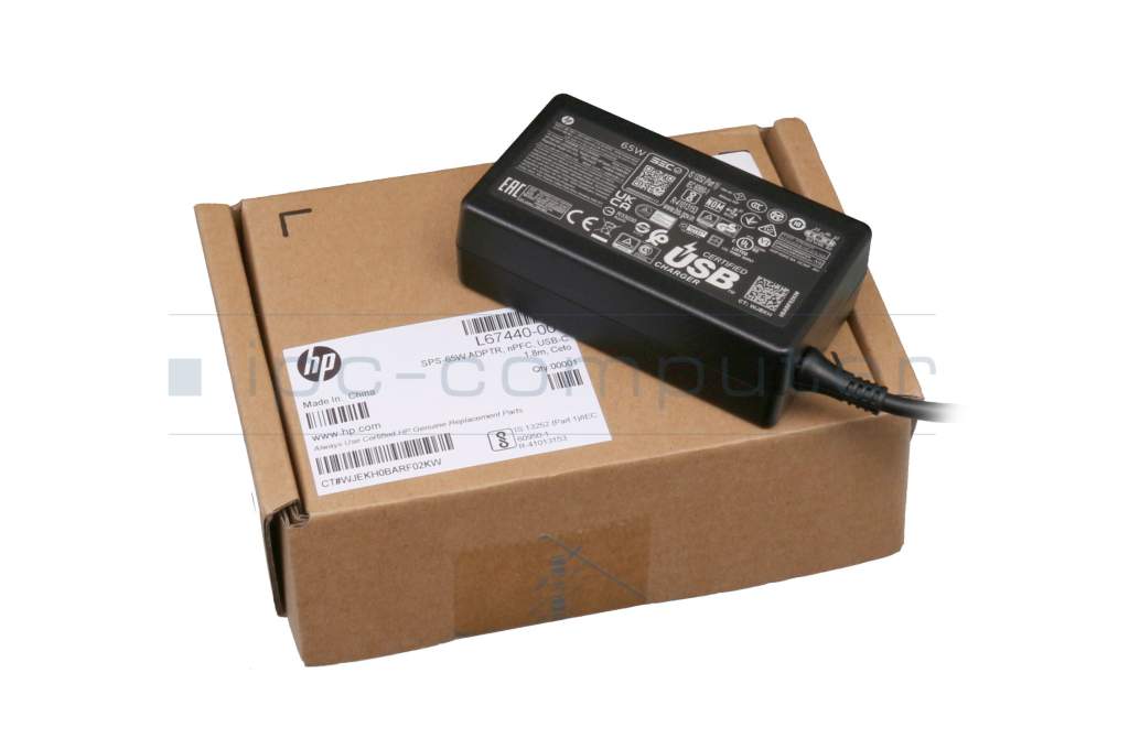 USB-C AC-adapter 65 Watt normal original for HP ProBook 450 G6 -  sparepartworld.com