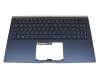 0KN1-621GE16 original Pegatron keyboard incl. topcase DE (german) blue/blue with backlight