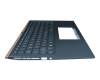 0KNB0-563PGE00 original Pegatron keyboard incl. topcase DE (german) blue/blue with backlight