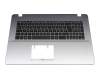 0KNB0-610YGE00 original Asus keyboard incl. topcase DE (german) black/silver with backlight
