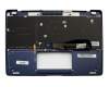0KNB0-D604GE00 original Asus keyboard incl. topcase DE (german) blue with backlight