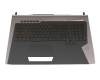 0KNB0-E610BE00 original Asus keyboard incl. topcase BE (belgian) black/black/silver with backlight