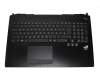 Keyboard incl. topcase DE (german) black/black with backlight suitable for Asus ROG G750JW