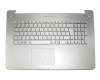 Keyboard incl. topcase SF (swiss-french) silver/silver with backlight original suitable for Asus N750JK