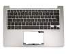 Keyboard incl. topcase DE (german) black/silver with backlight original suitable for Asus ZenBook UX303LA
