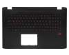 Keyboard incl. topcase DE (german) black/black with backlight original suitable for Asus ROG GL752VL