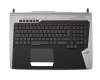 Keyboard incl. topcase DE (german) black/silver with backlight original suitable for Asus ROG G752VY-GC086T