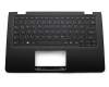 Keyboard incl. topcase DE (german) black/black original suitable for Lenovo Flex 3-1120 (80LX)