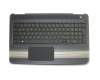 856028-041 original HP keyboard incl. topcase DE (german) black/black