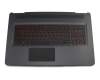 Keyboard incl. topcase DE (german) black/black with backlight original suitable for HP Omen 17-w202ng (1AP13EA)