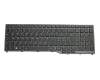 Keyboard CH (swiss) black/black matte with backlight original suitable for Fujitsu LifeBook U757 (VFY:U7570MP780DE)