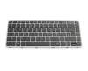 Keyboard DE (german) black/silver matt with backlight original suitable for HP EliteBook Folio 1040 G1