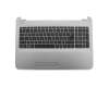 Keyboard incl. topcase DE (german) black/silver with gray keyboard lettering original suitable for HP 15-ay500
