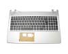 Keyboard incl. topcase DE (german) black/silver original suitable for Medion Akoya E6411 (D15BUN)