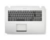 Keyboard incl. topcase DE (german) black/silver with backlight original suitable for Asus VivoBook 17 X705UF