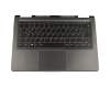 Keyboard incl. topcase DE (german) black/grey with backlight original suitable for Lenovo Yoga 710-14IKB (80V4003ARA)