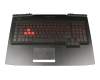 Keyboard incl. topcase DE (german) black/black with backlight 230W original suitable for HP Omen 17-an037ng (2ME01EA)