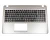 Keyboard incl. topcase DE (german) black/silver for ODD slots original suitable for Asus VivoBook F540UA