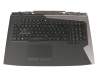 Keyboard incl. topcase DE (german) black/black with backlight - without speakers - original suitable for Asus ROG G703GI