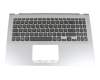 Keyboard incl. topcase DE (german) black/silver with backlight original suitable for Asus VivoBook S15 X530UN-2F
