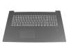 Keyboard incl. topcase DE (german) grey/grey for fingerprint scanner original suitable for Lenovo IdeaPad 330-17AST (81D7)