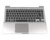 Keyboard incl. topcase DE (german) black/silver with backlight original suitable for Samsung NP700Z3C-S01DE