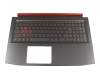 Keyboard incl. topcase DE (german) black/red/black with backlight (Nvidia 1050) original suitable for Acer Nitro 5 (AN515-52)