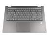 Keyboard incl. topcase DE (german) grey/black with backlight original suitable for Lenovo Yoga 520-14IKB (80X8009GGE)