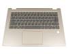 5CB0N67745 original Lenovo keyboard incl. topcase DE (german) grey/gold with backlight