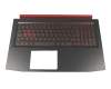 Keyboard incl. topcase DE (german) black/red/black with backlight original suitable for Acer Nitro 5 (AN515-52)