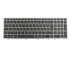 Keyboard DE (german) black/silver with backlight and mouse-stick original suitable for HP EliteBook 755 G5