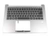 6B.HFDN1.008 original Acer keyboard incl. topcase DE (german) black/silver with backlight