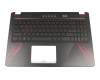Keyboard incl. topcase DE (german) black/black with backlight original suitable for Asus TUF FX570UD