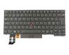 Keyboard DK (danish) black/black with backlight and mouse-stick original suitable for Lenovo ThinkPad E485 (20KU) series