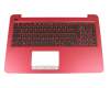 Keyboard incl. topcase DE (german) black/red original suitable for Asus VivoBook X556UR
