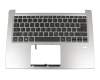 Keyboard incl. topcase DE (german) black/silver with backlight original suitable for Acer Swift 3 (SF314-54G)
