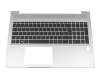 Keyboard incl. topcase DE (german) black/silver with backlight original suitable for HP ProBook 450 G6 (5TJ99EA)
