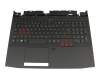 Keyboard incl. topcase DE (german) black/black with backlight original suitable for Acer Predator 15 (G9-593)