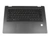 Keyboard incl. topcase DE (german) black/black with backlight with cut-out for FingerPrint readers original suitable for Lenovo Yoga 510-14ISK (80S700DEGE)