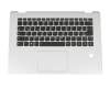 Keyboard incl. topcase DE (german) black/white with backlight with cut-out for FingerPrint readers original suitable for Lenovo Yoga 510-14ISK (80UK)
