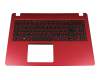 Keyboard incl. topcase DE (german) black/red with backlight original suitable for Acer Aspire 5 (A515-52G)