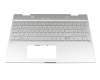 Keyboard incl. topcase DE (german) silver/silver with backlight original suitable for HP Envy x360 15-cn0000