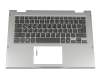 Keyboard incl. topcase DE (german) black/silver with backlight original suitable for Dell Inspiron 13 (7380)