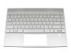 Keyboard incl. topcase DE (german) silver/silver with backlight original suitable for HP Envy 13-aq1000