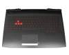 Keyboard incl. topcase DE (german) black/red/black with backlight 150W original suitable for HP Omen 17-an037ng (2ME01EA)