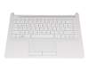 Keyboard incl. topcase DE (german) white/white original suitable for HP 14-ma0300