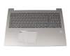 Keyboard incl. topcase DE (german) grey/silver with backlight original suitable for Lenovo IdeaPad 520-15IKB (80YL/81BF)