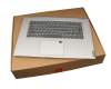 Keyboard incl. topcase DE (german) grey/silver original suitable for Lenovo IdeaPad C340-15IML (81TL)