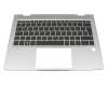 Keyboard incl. topcase DE (german) black/silver with backlight original suitable for HP EliteBook x360 830 G6