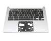 Keyboard incl. topcase DE (german) black/grey with backlight original suitable for Acer Chromebook 514 (CB514-1HT)